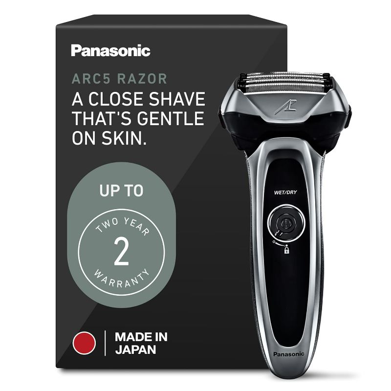 Photo 1 of Panasonic ARC5 Electric Razor for Men with Pop-Up Trimmer, Wet/Dry 5-Blade Electric Shaver with Intelligent Shave Sensor and Multi-Flex Pivoting Head, ES-LV65-S (Silver)
