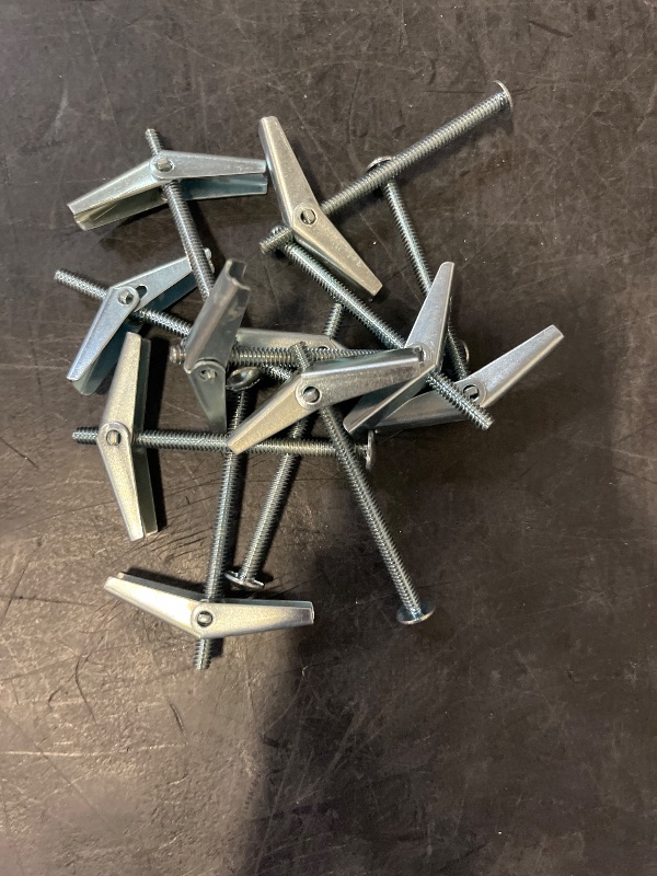 View 2 of 3/16 in. x 3 in. Zinc-Plated Toggle Bolt with Round-Head Phillips Drive Screw (10-Piece)