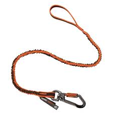 Photo 1 of 15 lbs. Orange and Gray Standard Double-Locking Single Carabiner with Swivel Tool Lanyard