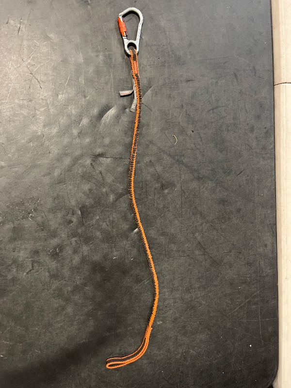 Photo 1 of 15 lbs. Orange and Gray Standard Double-Locking Single Carabiner with Swivel Tool Lanyard