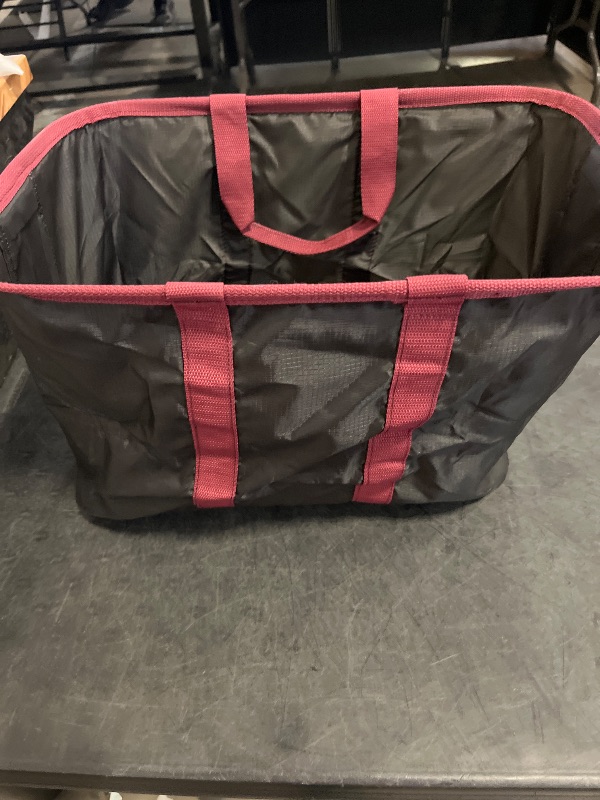 Photo 1 of CleverMade Collapsible Laundry Tote 2-Pack (50L) – Foldable Carry-All Storage Bin for Laundry, Car Trunk, RV, Dorm & Home Organization - black/red