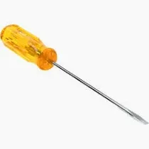 Photo 1 of Classic Series Round Blade Screwdriver, Amber Handle, Slotted Tip, 1/8 in. x 4 in., 6-5/8 in.
