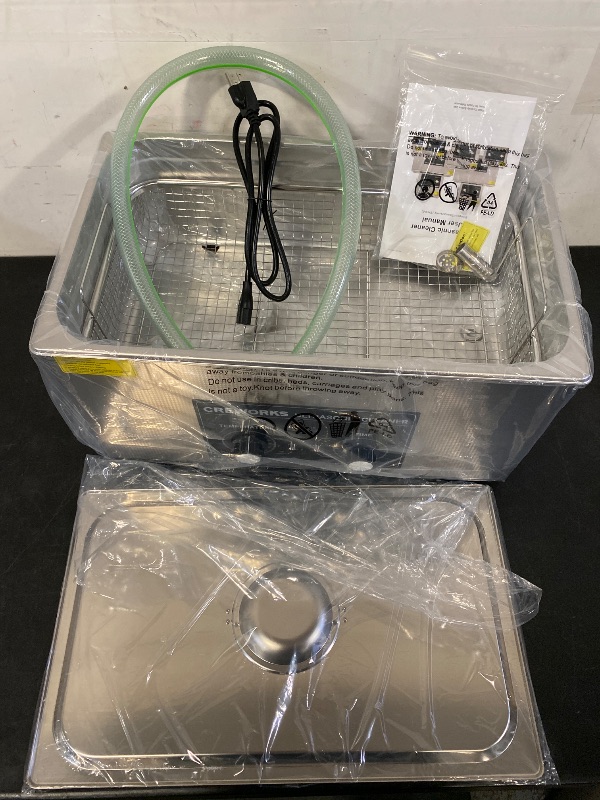 Photo 1 of CREWORKS Ultrasonic Cleaner with Heater and Timer, 480W 22L Professional Ultrasonic Cleaning Machine, 5.8 gal Stainless Steel Cleaner with Knobs for Tool Jewelry Watch Glasses and More
