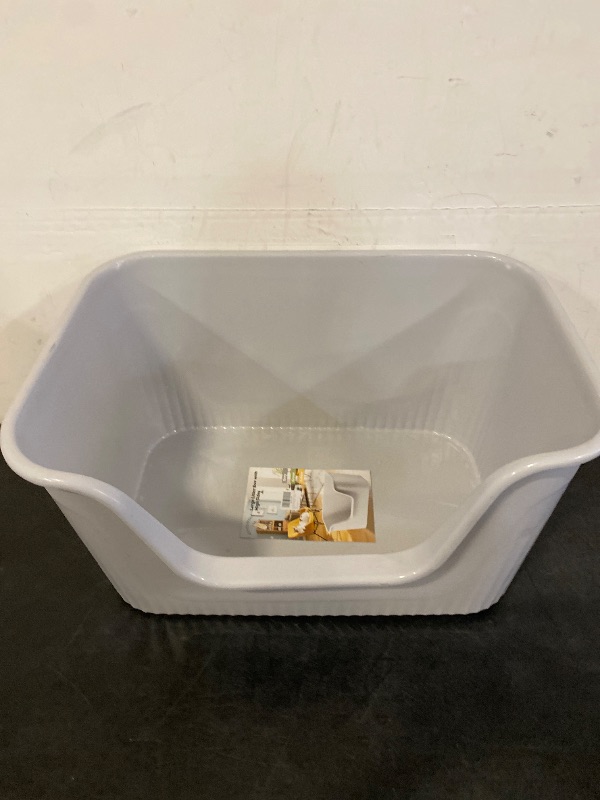 View 2 of Extra Large ter Box with High Sides 25.27" Lx17.83 Wx13.11 H,Anti-Splashing,Tool-Free Assembly,Multi Kitty Cat Litter Box,Jumbo (Grey)