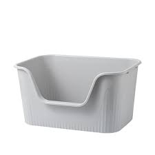View 1 of Extra Large ter Box with High Sides 25.27" Lx17.83 Wx13.11 H,Anti-Splashing,Tool-Free Assembly,Multi Kitty Cat Litter Box,Jumbo (Grey)