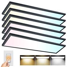 Photo 1 of AIKVSXER 6 Pack 1x4 LED Flat Panel Light Surface Mount for Auditoriums Hotel-3000K/4000K/5000K 50W 5500LM 120V Triac Dimming 10%-100% 4ft LED Kitchen Lights Ceiling - ETL DLC
