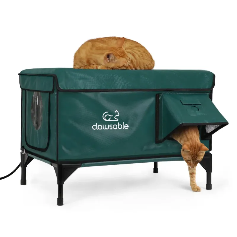 Photo 1 of Tall Classic Box Heated Cat House – Large Green