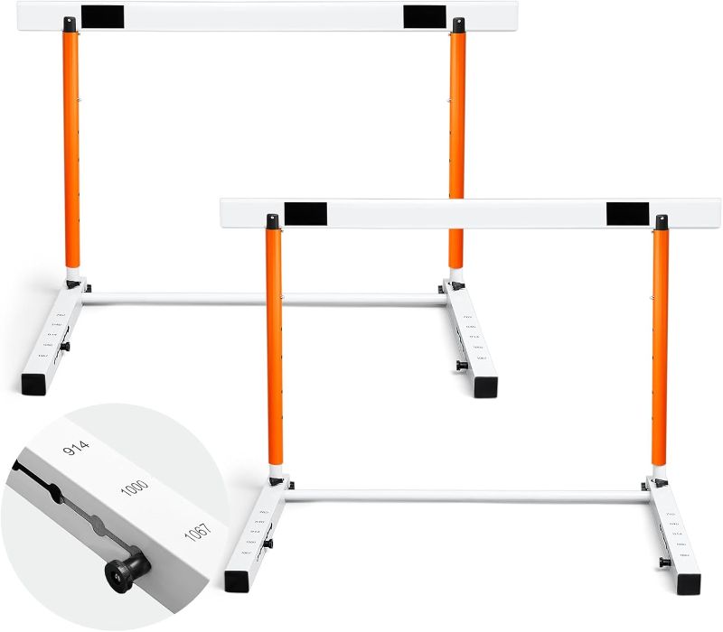 Photo 1 of Adjustable Track and Field Hurdles Height Sports Training Hurdle with Counterweight Heavy Duty Track and Field Equipment Practice Training from 30 to 42 Inch for Athletes Adults