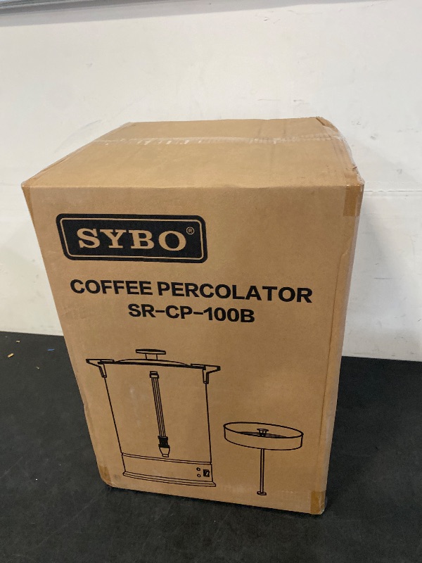 Photo 1 of 120 Cup Commercial Coffee Urn & Hot Beverage Dispenser Stainless Steel Percolate Maker Fast Brew Keeps Warm – Ideal for Tea Water at Events Catering 18 L Metallic