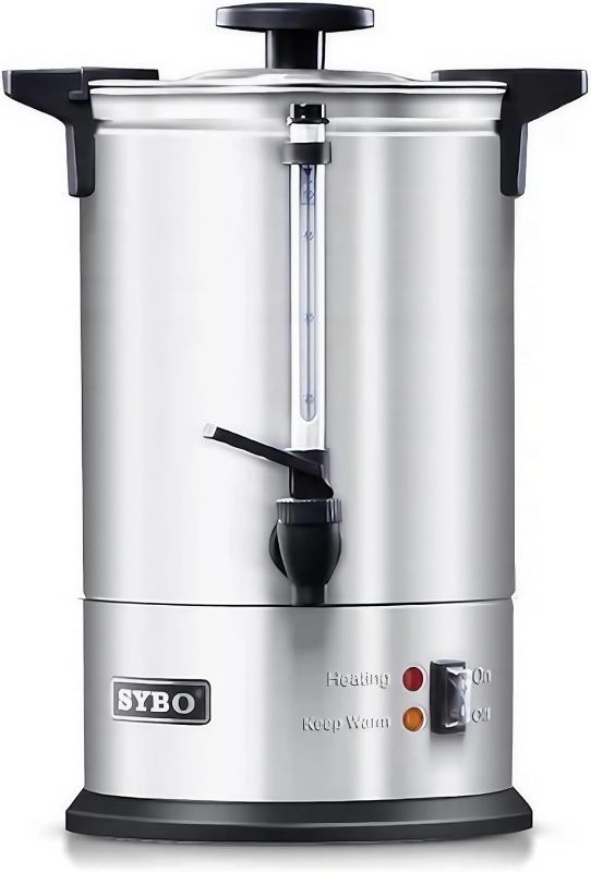 Photo 1 of 120 Cup Commercial Coffee Urn & Hot Beverage Dispenser Stainless Steel Percolate Maker Fast Brew Keeps Warm – Ideal for Tea Water at Events Catering 18 L Metallic