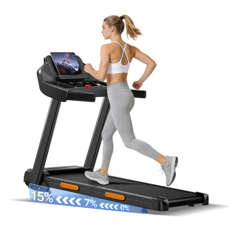 Photo 1 of Foldable Treadmill with Wider Three Screen & Holder, 15% Incline & MAX 7.2MPH