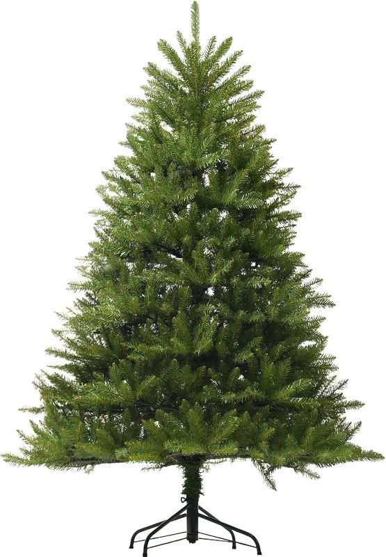 Photo 1 of 6.5FT Unlit Christmas Tree Green, Dunhill Fir Artificial Tree with 1838 PVC Branch Tips, Realistic Full Shape, Foldable Metal Stand for Indoor Home, Office & Holiday Decoration