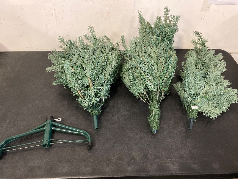 Photo 1 of 6.5FT Unlit Christmas Tree Green, Dunhill Fir Artificial Tree with 1838 PVC Branch Tips, Realistic Full Shape, Foldable Metal Stand for Indoor Home, Office & Holiday Decoration