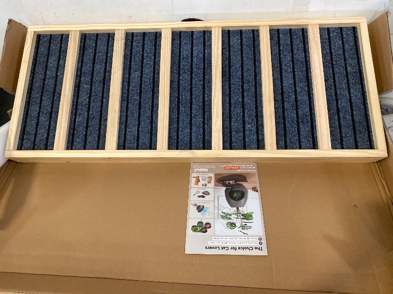 Photo 1 of Adjustable Wooden Dog Ramp for Bed and Couch - 39" Folding Pet Ramp with 4 Heights and Non-Slip Safety Rails for 132lbs Small, Medium, and Senior Dogs