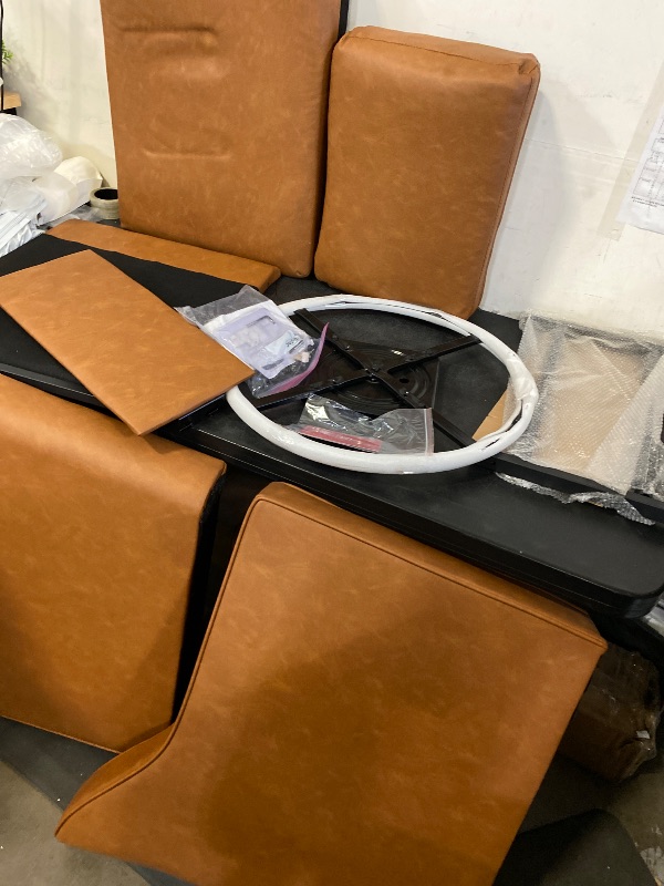 Photo 1 of Faux Leather Swivel Accent Chair, 360° Swivel Upholstered Club Armchairs for Living Room, 31" Wide Square Single Sofa Reading Chair with Deep Seat, Metal Swivel Base, Brown