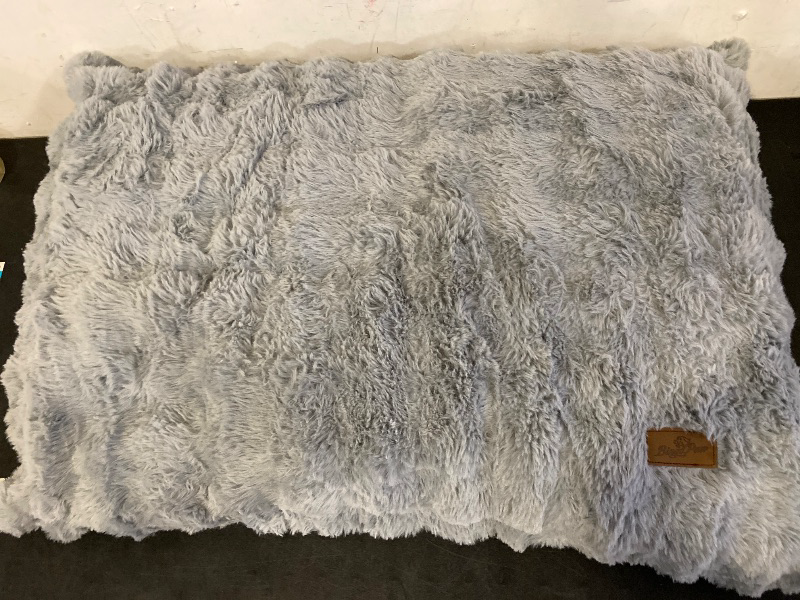 View 2 of Fluffy Deluxe Plush Dog Bed with Supportive Base Comfort Pet Sleeping Mat Crate Bed with Removable Cover for Different Sizes Dogs Breeds
