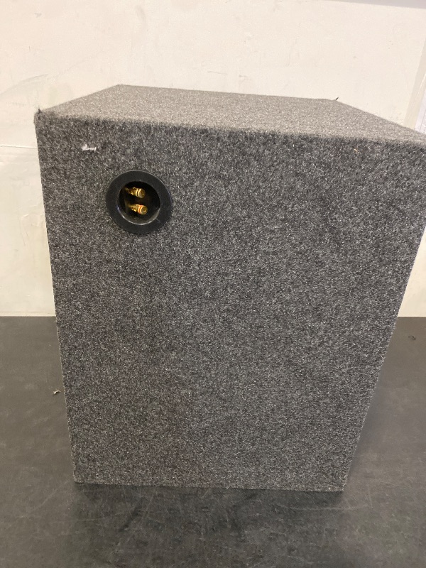 Photo 1 of 15 Inch Heavy-Duty Single Vented Carpet Covered Durable Car Audio Vehicle Subwoofer Enclosure Woofer Box, Charcoal Gray