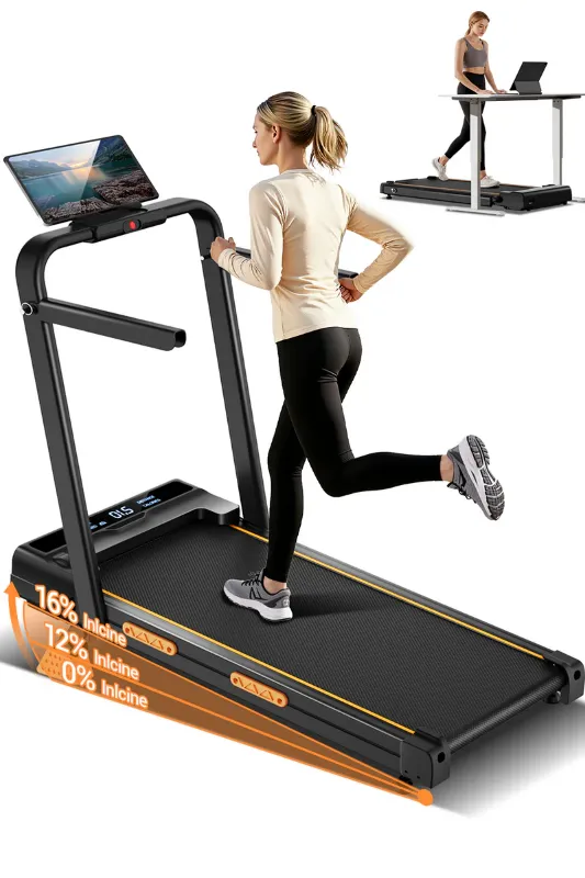 Photo 1 of Folding 3-in-1 Portable Treadmill with 16% Incline Max 6.5MPH