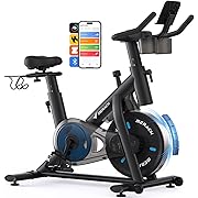 Photo 1 of Merach Exercise Bike, Magnetic Friction Stationary Bike with Brake Pad and Exclusive App, Low Noise Indoor Cycling Bike with 300lbs Weight Capacity, Tablet Mount and Fitness Courses for Weight Loss | Missing hardware