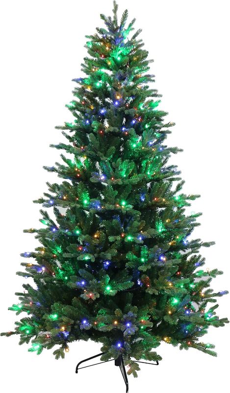 Photo 1 of 5' Forest Green Pine Christmas Tree Pre-lit with Dual-Color LED Lights