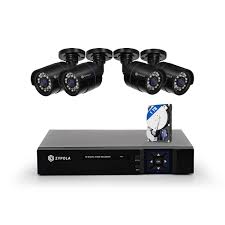 Photo 1 of 8 Channel 4 Camera Outdoor Wired CCTV System, 1080p Full HD, 130 ft Infrared Night Vision, WDR & DNR, H.265, Pre-Installed 1 TB HDD | Only includes Cables, and 2 Cameras, Wall screws + Achors