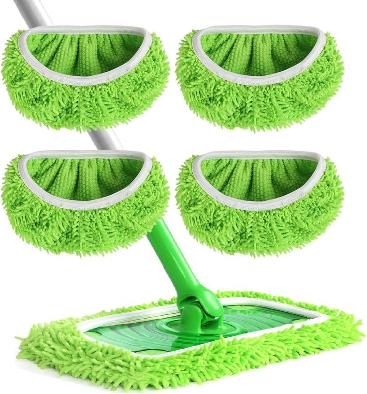 Photo 1 of 8 Pack Reusable Microfiber Mop Pads for Swiffer Sweeper - Wet & Dry Cleaning Cloths - Mop Head Replacement Washable Refills for Household Floors