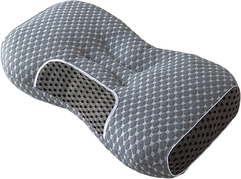 Photo 1 of Cervical Neck Pillow, Soft Breathable Ergonomic Memory Foam Neck Pillow for Sleeping,Orthopedic Contour Neck Support Pillow for Side,Back,Stomach Sleepers,Bed,Sleeping,Neck Pain Relief