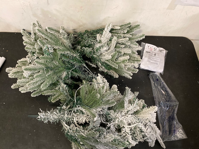 Photo 1 of 4.5' Flocked Acacia Artificial Christmas Tree