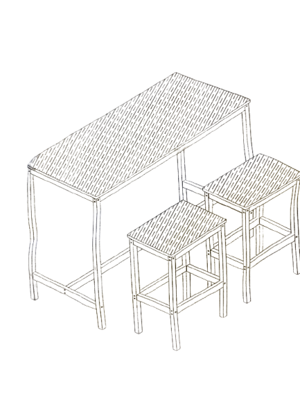 Photo 1 of 3 Piece Patio Bar Set Brown