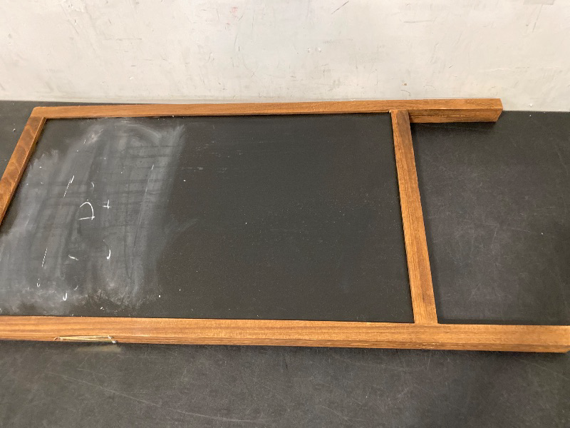 Photo 1 of A Frame Chalkboard Sign, 40"x20" Extra Large Sidewalk Chalk Board, Wooden Standing ChalkBoards Set with Markers, Double-Sided Magnetic Blackboard for Cafés, Weddings, Party Guide, Brown | Missing
Accessories, Only includes board