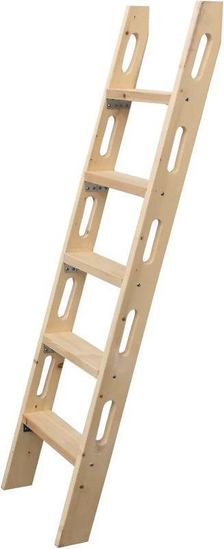 Photo 1 of 39" Bunk Bed Ladder - Eco-Friendly Solid Wood, Durable 1.18" Thick, 300KG Capacity, Safety Hollow-Out Side Rails, Includes Mounting Accessories, Perfect for Dorms, Bedrooms, Apartments