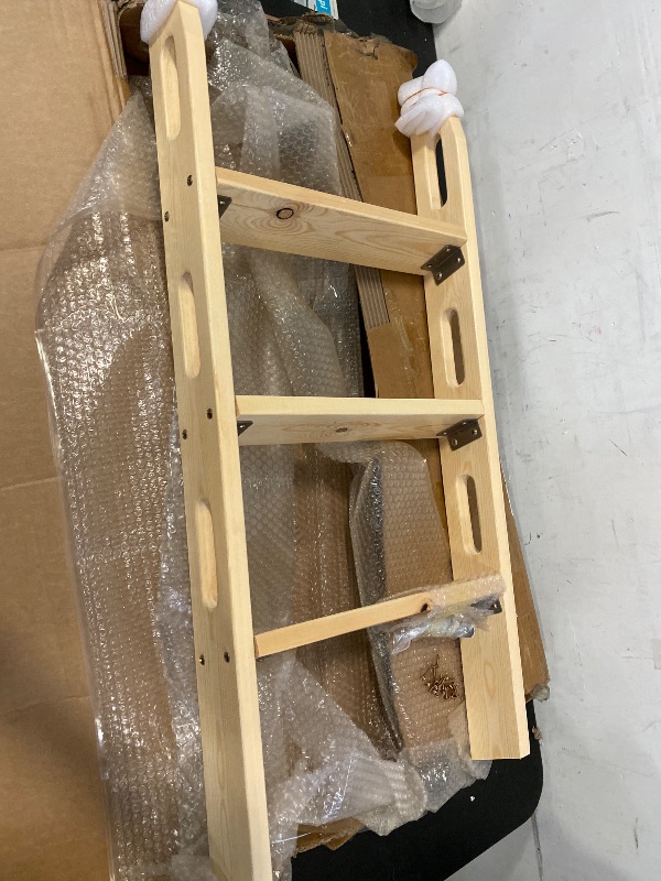 Photo 1 of 39" Bunk Bed Ladder - Eco-Friendly Solid Wood, Durable 1.18" Thick, 300KG Capacity, Safety Hollow-Out Side Rails, Includes Mounting Accessories, Perfect for Dorms, Bedrooms, Apartments