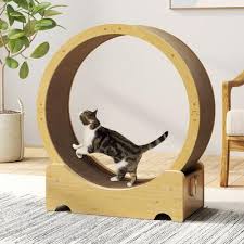 Photo 1 of Cat Wheel for Indoor Cats, Cat Treadmill with Built-in Scratching Pad and Locking Mechanism, 34" Cat Exercise Running Wheel for Most Cats Running/Walking/Training | 1/4 Wheel Parts Broken