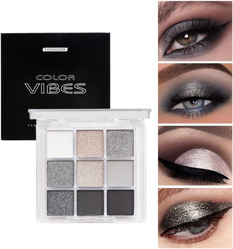 Photo 1 of 9 -Color Shimmer & Matte Green Eyeshadow Palette – Highly Pigmented Light & Dark Green Shades, Blendable Shiny & Matt Makeup Powder