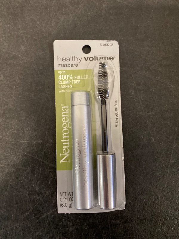 Photo 1 of Neutrogena Healthy Volume Lash-Plumping Mascara, Volumizing and Conditioning Mascara with Olive Oil to Build Fuller Lashes, Clump-, Smudge- and Flake-Free, Black 02, 0.21 oz