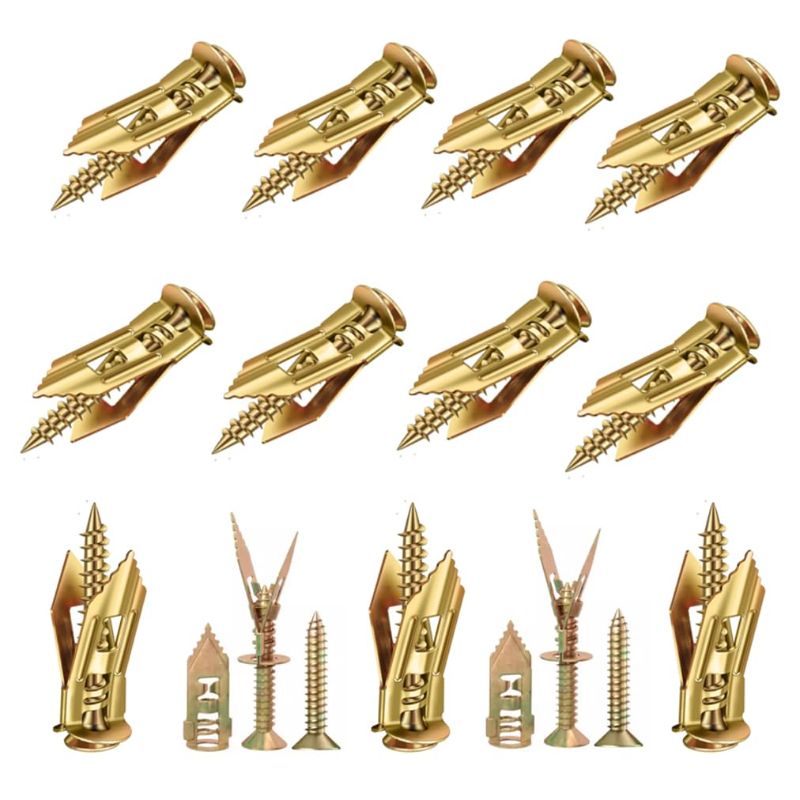 Photo 1 of 60pcs Drywall Self Drilling Anchors with Screws Kit, 30 Zinc Plated Steel Drywall Wall Anchors (0.47X1.18inch) & 30 Zinc Plated Screws, Easy Application No Drill or Holes in Wall