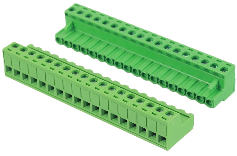Photo 1 of 3.81m 13 Pin 0.2 Inch Pitch PCB Mount Screw Terminal Block Connector Male Female, Green 2 pack | Clerk opened Sealed Product