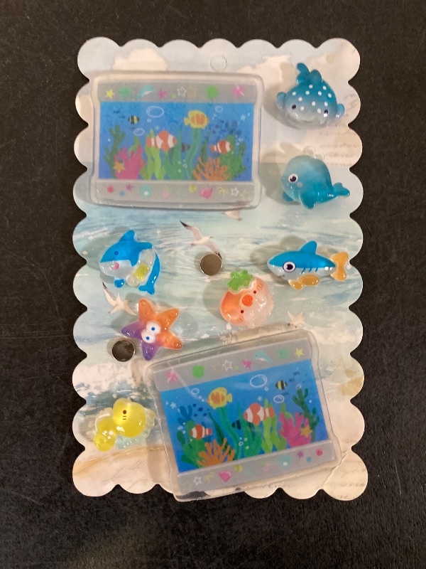 Photo 1 of 9 Piece Cute Ocean Animale Fridge Magnets Dcorations For Kitchen| Two needs to be reglued to magnet