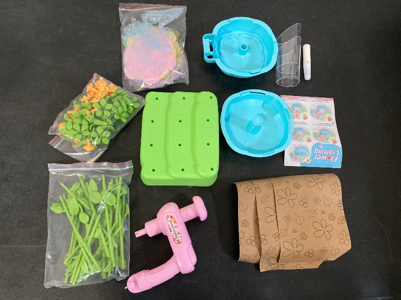 Photo 1 of Flower Bouquet Craft Kit, DIY Arts and Crafts for Kids 4-6-8, Girls Toys 4-6-8 Flower Making Activity Toy Set for Toddler and Kids, Birthday Gifts for 4 5 6 7 8 Year Old Girls?Pink & Blue?| Stock image is not exact same as product
