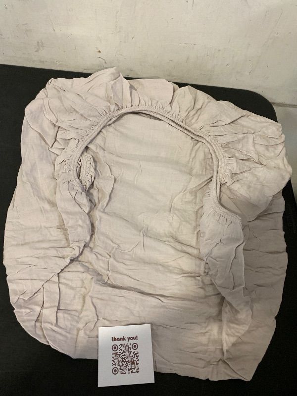 View 2 of 28" x 52" x 7" Latte Organic Muslin Cotton Crib Sheet