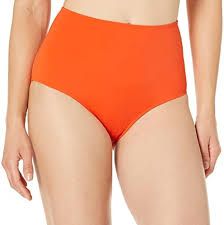 Photo 1 of 5X Women's High Waist Swim Bottom Orange