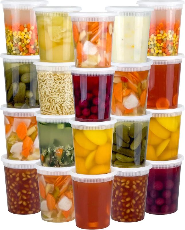 Photo 1 of 40 Sets (80-Piece) Deli Containers with Lids 32 oz, Leak-Proof & BPA Free Airtight Takeout Plastic Food Storage Containers for Soup, Freezer/Microwave/Dishwasher Safe