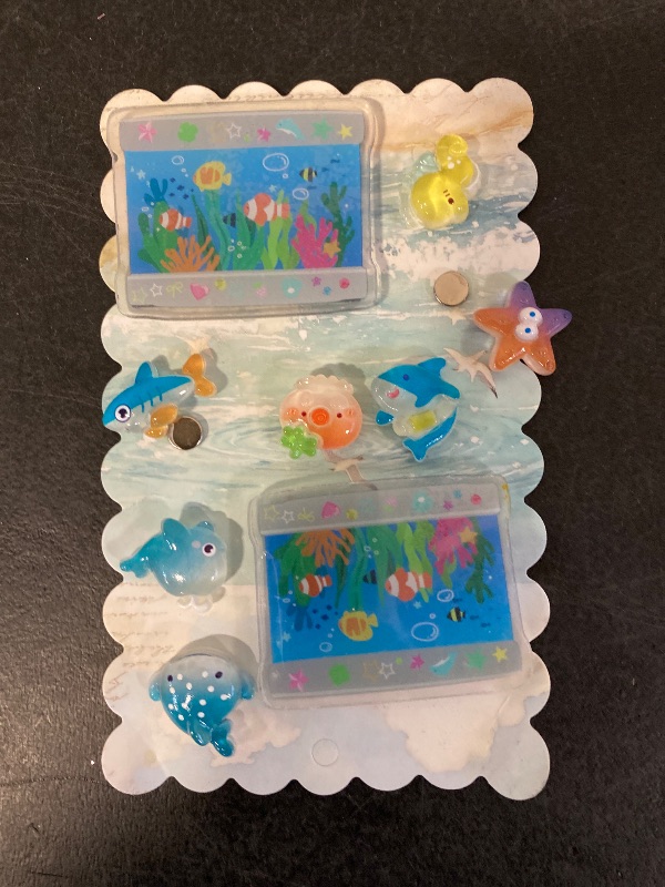Photo 1 of 9 Piece Cute Ocean Animale Fridge Magnets Dcorations For Kitchen| 2 Need reglue to magnet