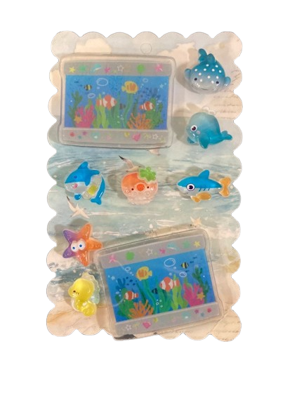 Photo 1 of 9 Piece Cute Ocean Animale Fridge Magnets Dcorations For Kitchen| 2 Need reglue to magnet