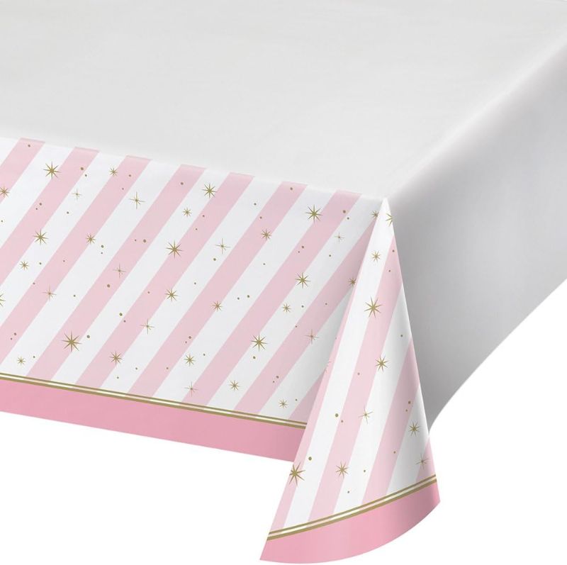 Photo 1 of 54" x 102" Creative Converting Border Print Plastic Tablecover, Twinkle Toes