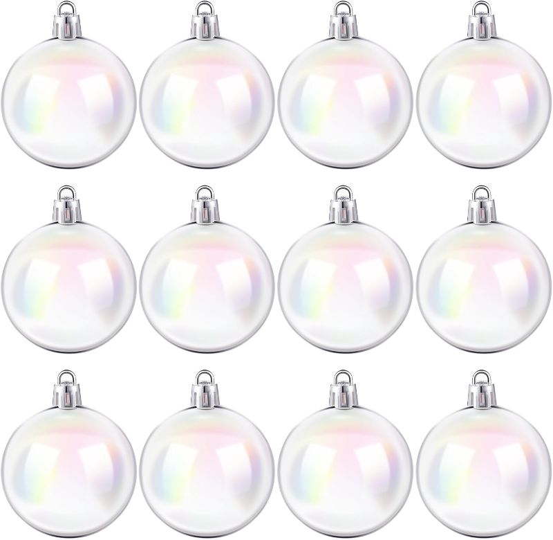 View 1 of 60 Pcs Christmas Iridescent Ornaments Ball Clear Plastic Bubbles Cauldron Halloween Hanging Ornament Balls Bulk Wedding Decorative Rainbow Hanging Craft for DIY Witch Magic Pot (1.18 Inch)