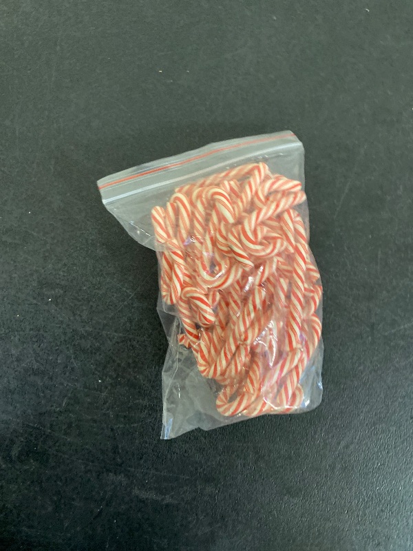 Photo 1 of 50pcs Mini Christmas Candy Cane for Crafts Fake Candy Decor Peppermint Ornaments Xmas Table Scatters Red and White Candy Vase Filler for Decorations Party Favors Supplies (31×12mm)