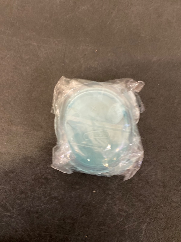 Photo 1 of 2-in-1 No-Mess Snack Container,Lid Comes with Fingertip Cover,Reusable Leak Proof Portable Food Storage Silicone Lid, Keep Hands Clean,for Travel, Camping,Outdoor (Blue)
