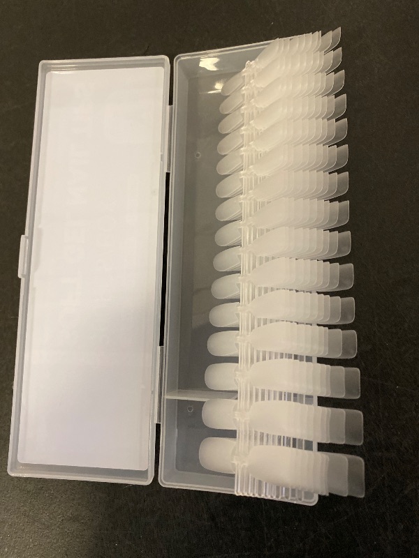 Photo 1 of Short Square Nail Tips -15 Sizes Inside Pre-Etch Full Cover Gel Etch x Nail Tips 300Pcs Super Thin Seamless Acrylic False Nails Tips Extension Kit Press on Nails DIY Salon