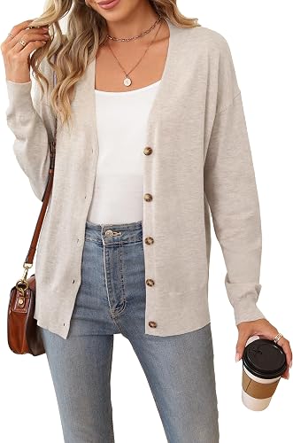 Photo 1 of M Women’s Wool Blend Oversized Lightweight Spring Business Casual Cardigan Sweaters Apricot